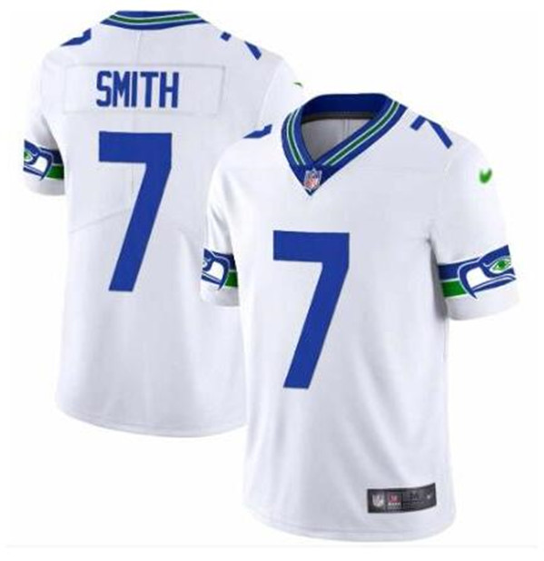 Men's Seattle Seahawks Active Player Custom White Throwback Vapor Stitched Football Jersey